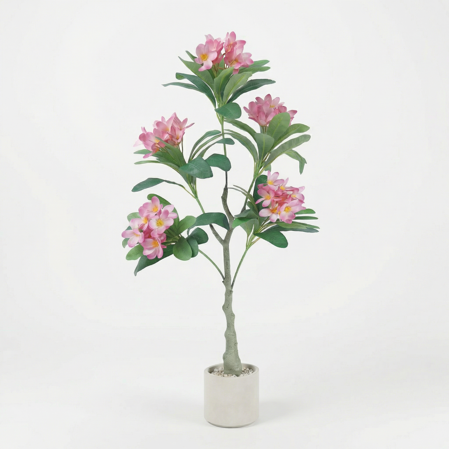 Künstlicher Plumeria-Baum Rosa 120 cm mit Dekotopf