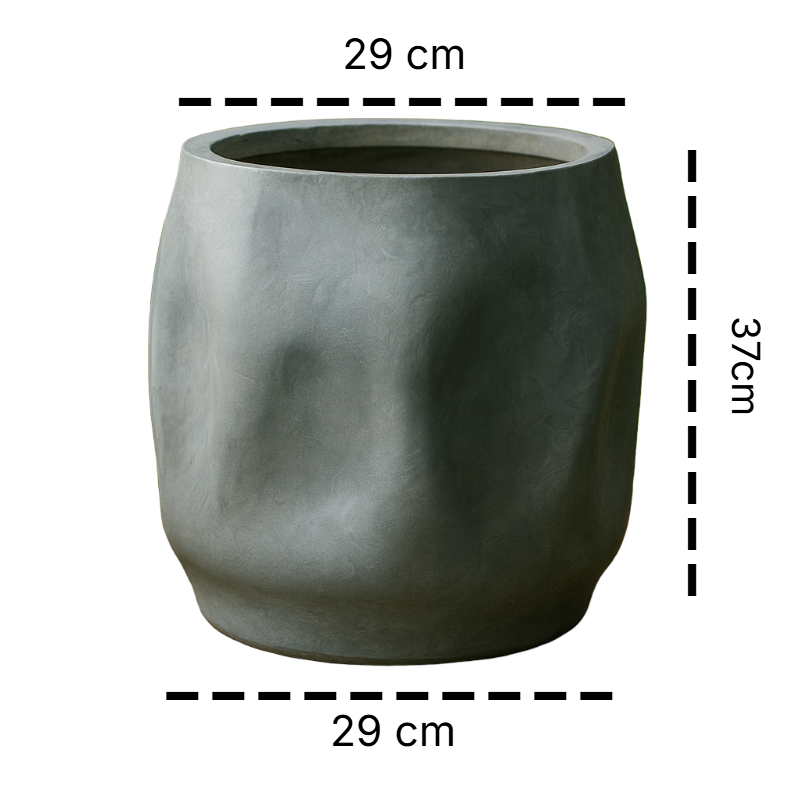 Strukturierter, unregelmäßig geformter Magnesium-Blumentopf für den Boden