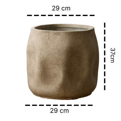 Strukturierter, unregelmäßig geformter Magnesium-Blumentopf für den Boden