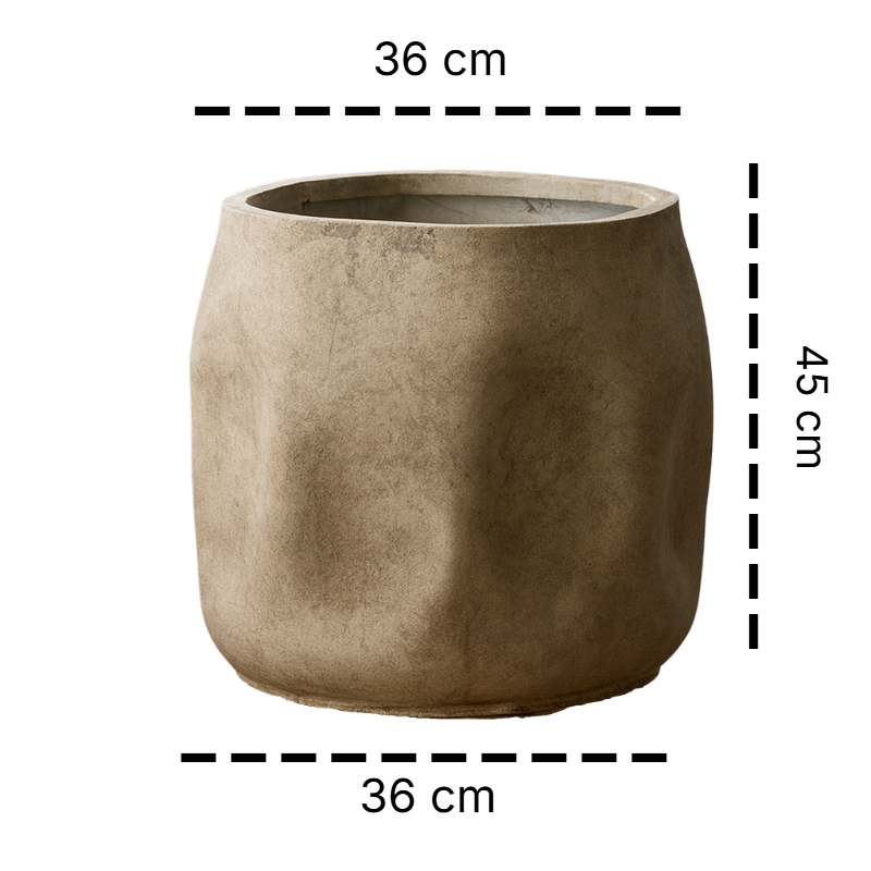 Strukturierter, unregelmäßig geformter Magnesium-Blumentopf für den Boden